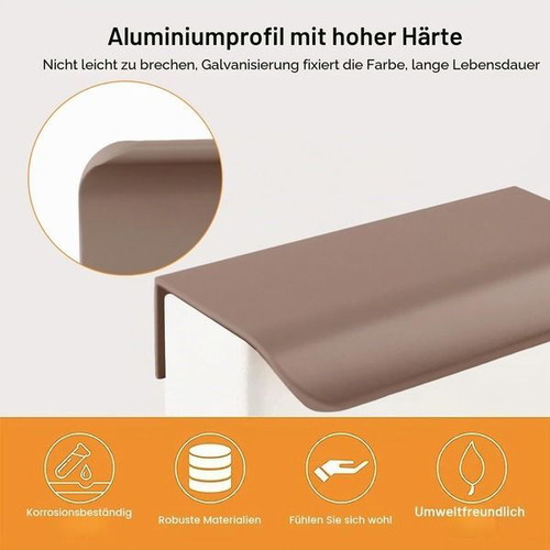 Morobor 80mm brown aluminum furniture handles, set of 4