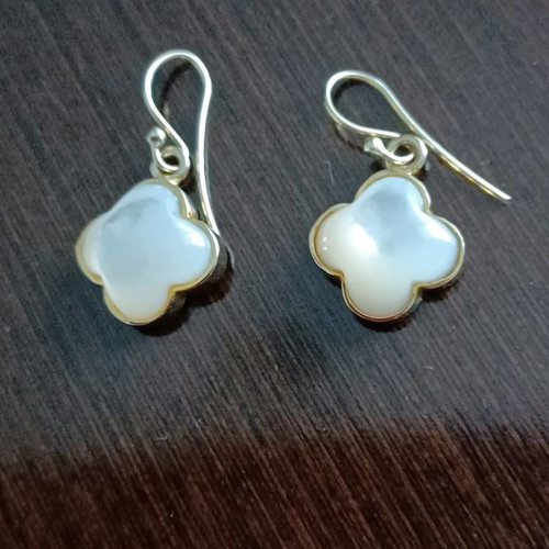 Loisir silver earrings new, gold-plated with pearl stones