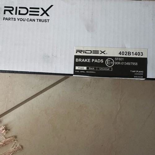 Ridex brake pads set new for Fiat, Alfa Romeo, Lancia