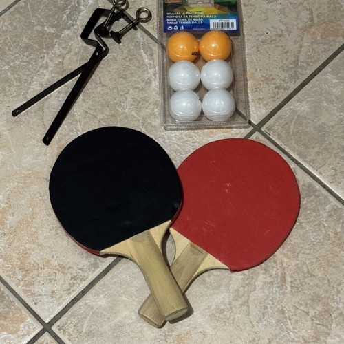 Ping pong set used with 6 new balls