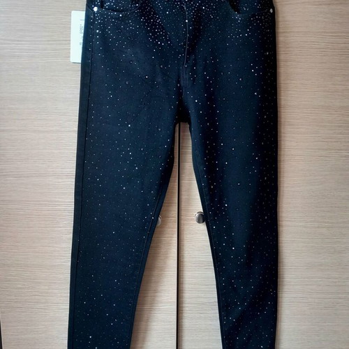Miss Good black stretch jeans with rhinestones new, size 42