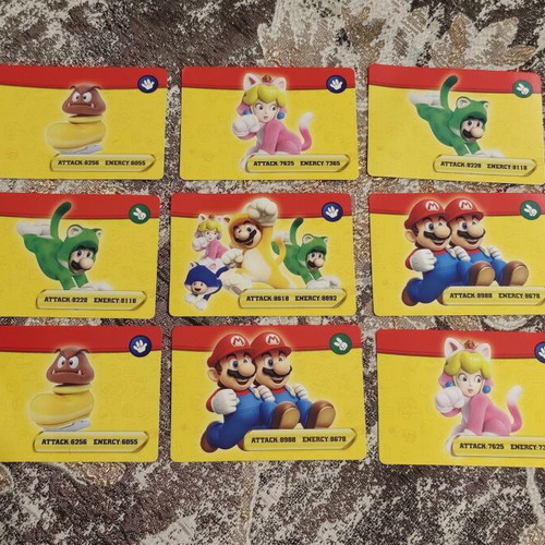 Super Mario cards like new, set of 9