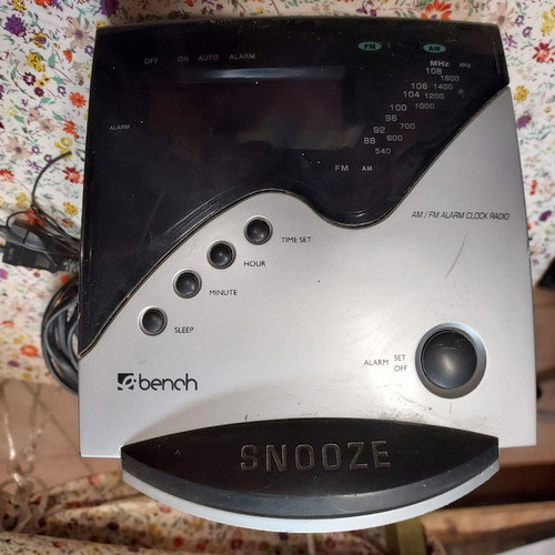 Table clock radio used with AM/FM and alarm