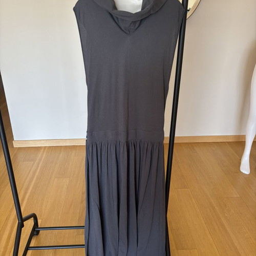 Pinelopi long dress new, size M, draped neckline, floral belt