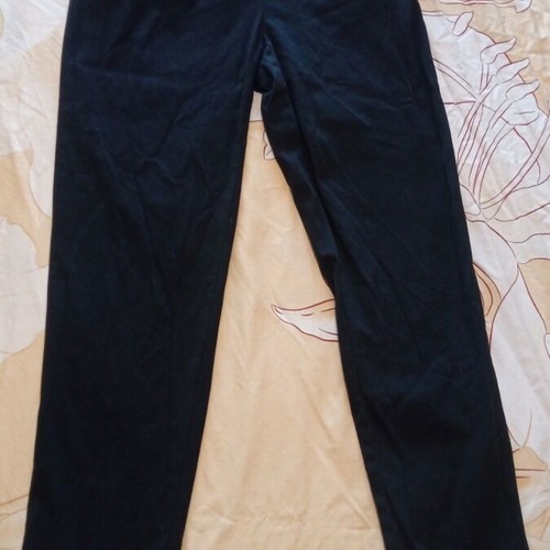 Denim high-waist casual pants, black, size M