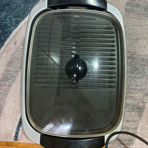 Electric grill 2-in-1 with glass lid like new, 50x31cm