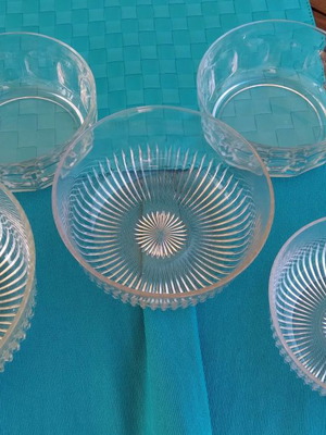 Glass bowls used, pack of 5, transparent