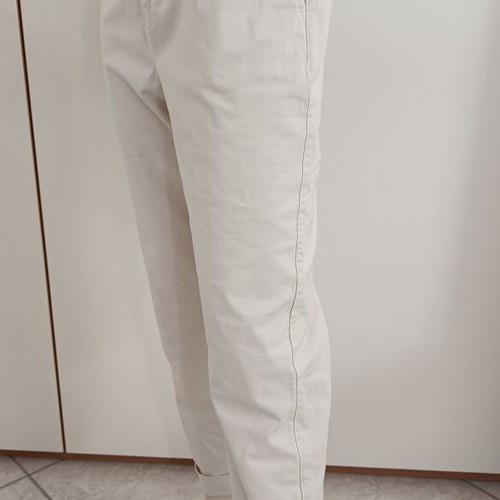 Bershka women's beige high-waisted elastic pants with pleats, like new, size M