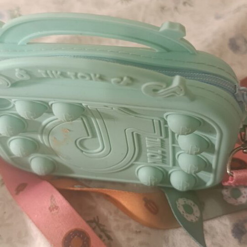 Popit TikTok Silicone Shoulder Bag like new, turquoise