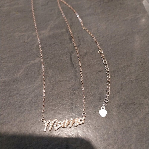 Mama 925 necklace used in rose gold with zircons