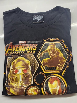 Marvel promo limited Avengers t-shirt used, black and gold, size M