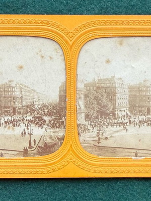 Stereoscopic photo Paris used, Boulevard des Italiens 19th century