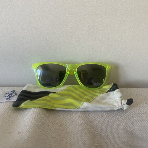 Oakley Frogskins sunglasses used, translucent acid neon green frame