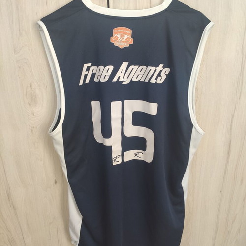 Random Royal basketball jersey 45 navy/white No L