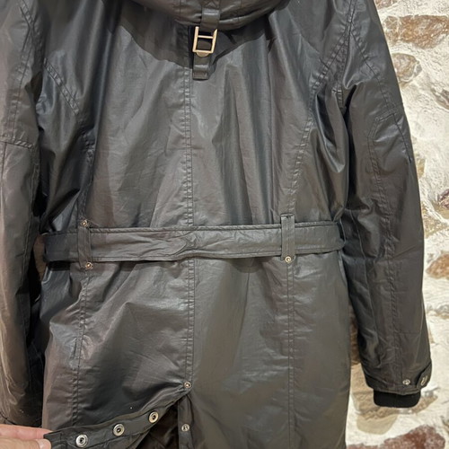Base Hit black parka jacket, medium, detachable belt and hood