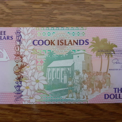 Cook Islands 3 Dollars 1992 banknote new