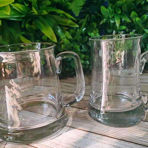 Set of 2 glass beer mugs 300 ml and 500 ml, Austria