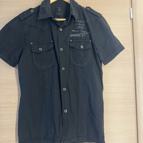 Samurai Jeans black short sleeve shirt size L like new