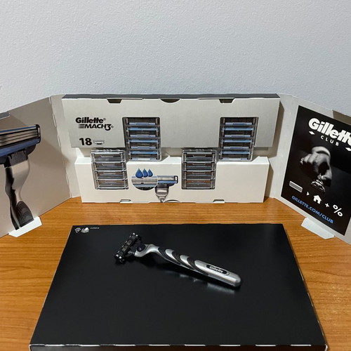 Gillette Mach3 Replacement Blades New, 18 pcs with 3 Blades