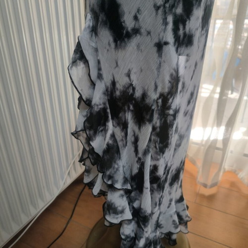 Primark Maxi Dress Tie-Dye size XL like new, black and white