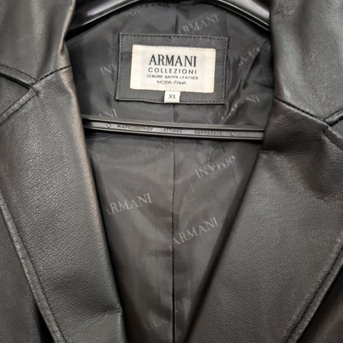 Vintage Armani Exchange men's leather jacket XL, nappa leather, like new