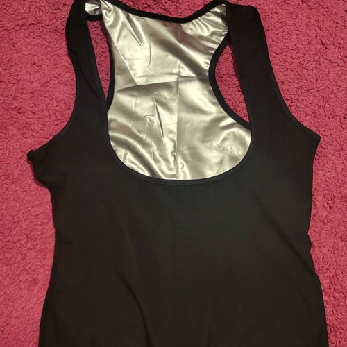 Women's sports shaping tank top new, size large, black and gray