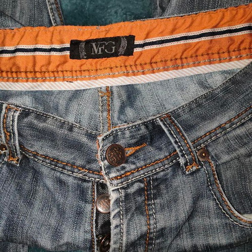 Vintage MTNG jeans size 33 like new, distressed grey-blue