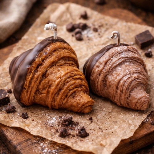 French Croissant candle new with chocolate texture