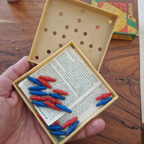 Marelle Enniara vintage Greek pocket board game used