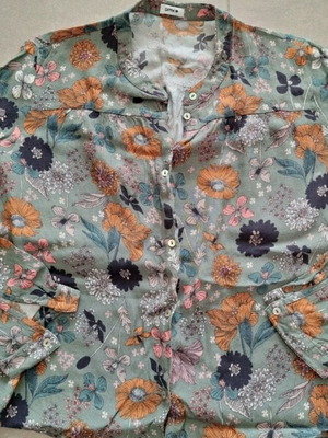 Floral shirt Pimkie without collar like new, colorful, size S