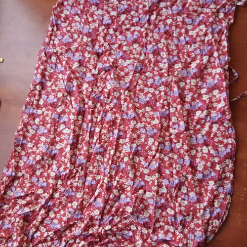 Pareo used, red multicolor floral pattern