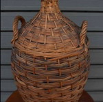 Old wicker demijohn used, dimensions 65x35
