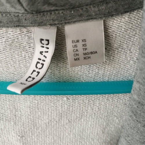 H&M gray long cardigan like new with hood