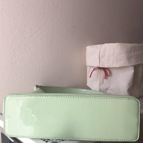 Glynit shoulder bag used, vinyl look, soft mint green