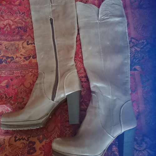 Women's tall boots soft genuine leather brown size 38 like new