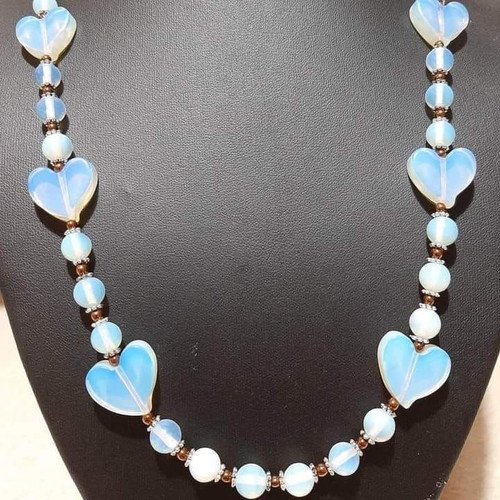 Opalite necklace in surgical steel new