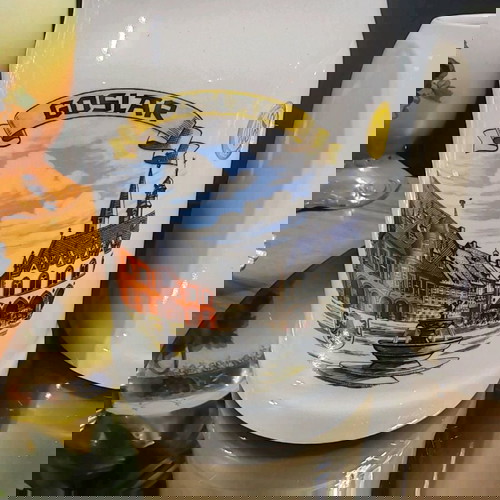 Винтидж керамична халба за бира Goslar 0.5L нова с подарък малка халба