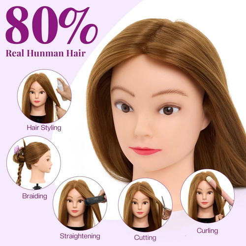 Neverland Beauty professional hairdressing training head with natural hair