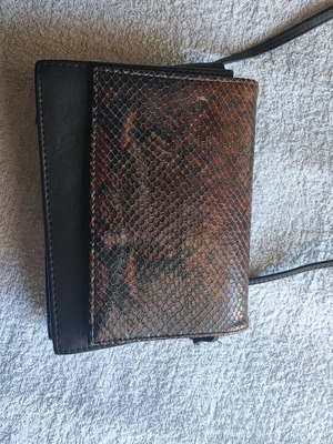 Women's brown hard bag like new, croco with long strap