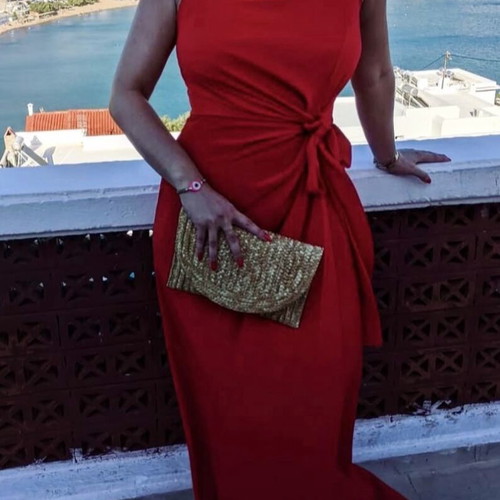Karavan long red dress like new, size L