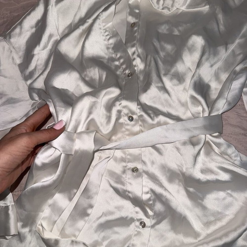 Zara silk dress like new, white, size S