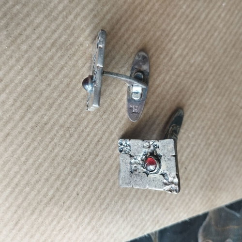 Vintage silver 925 cufflinks used with semi-precious stones