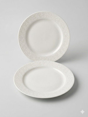 Porcelain plate set of 2 pieces new