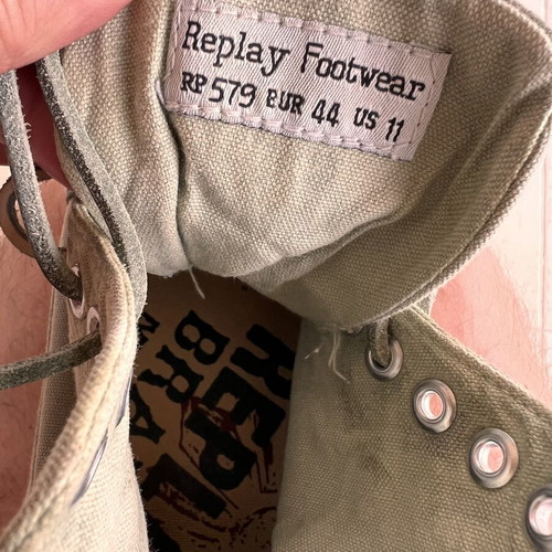 Replay Footwear Military Green Sneakers used, size 44 US 11