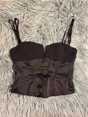 Satin corset new, black, sizes S and M