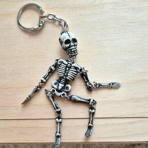 Skeleton keychain used, Greek made vintage 80s-90s
