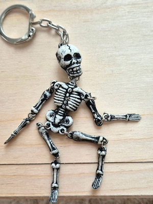 Skeleton keychain used, Greek made vintage 80s-90s