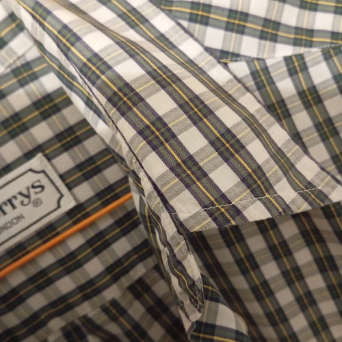 Burberrys vintage women's checked shirt XL like new, khaki white yellow