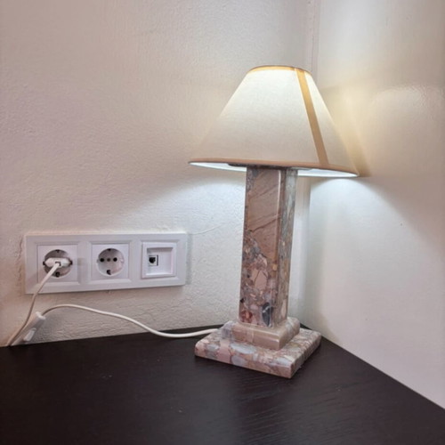 Marble bedroom table lamp, 37cm height