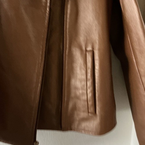 Biker jacket metallic gold like new, lamb leather, size 40